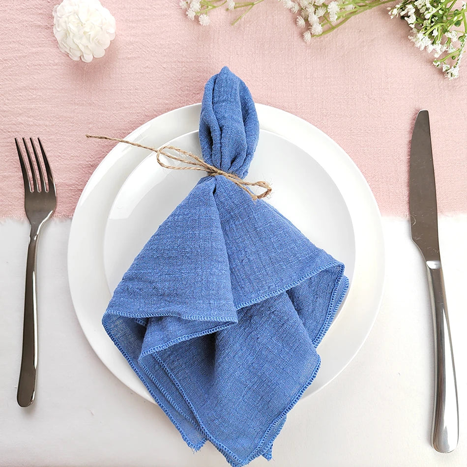 Set of 6  Terracotta Cloth Napkins, Cotton Factory Wholesale Fabric Serviette Gauze Table Towels