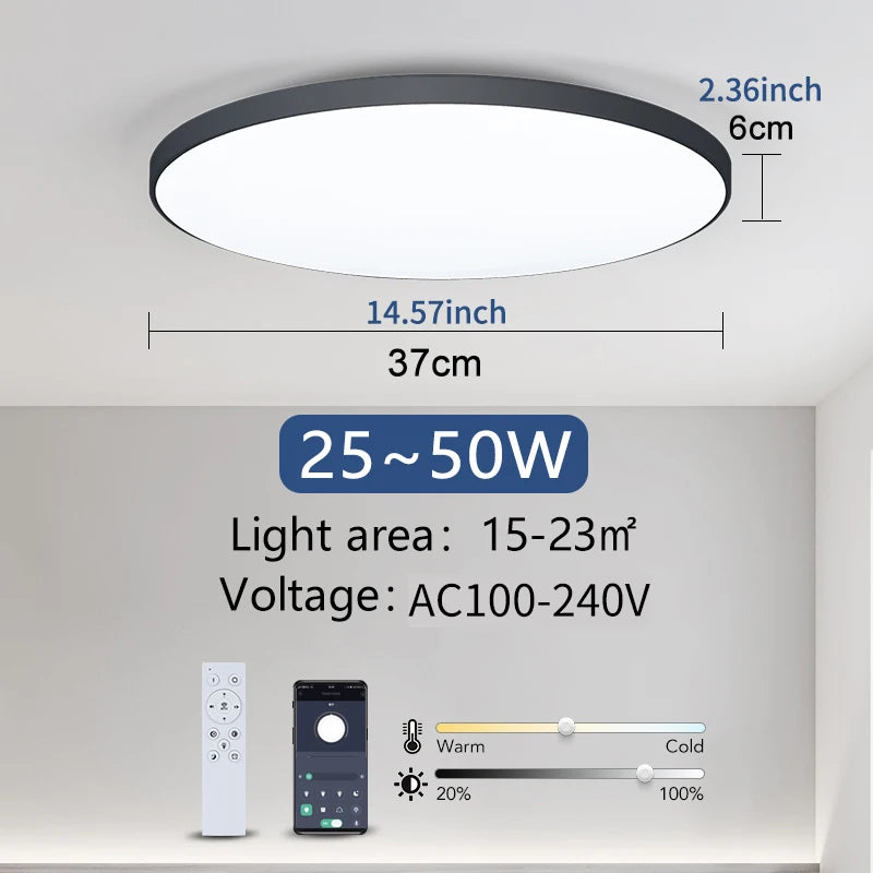 MARPOU Smart Large Led Dimmable Ceiling Light with Remote