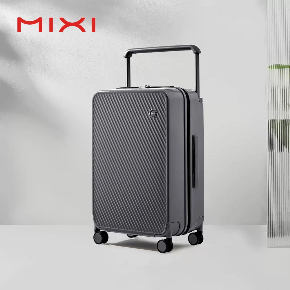 Mixi Gorgeous Wide Handle Suitcase 24" Travel Luggage Rolling Wheels Women Men 20" Carry On Cabin Hardside Patent Design