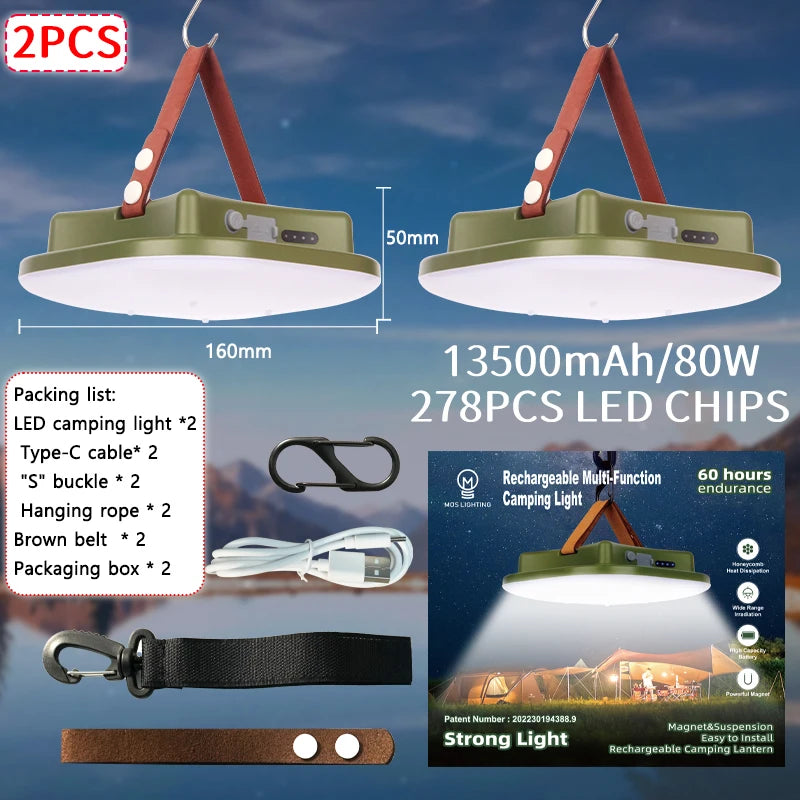 MOSLIGHTING13500maH LED Charging Camping Light With Magnet Portable Torch Fashion Tent Lamp Work Maintenance Emergency Lighting
