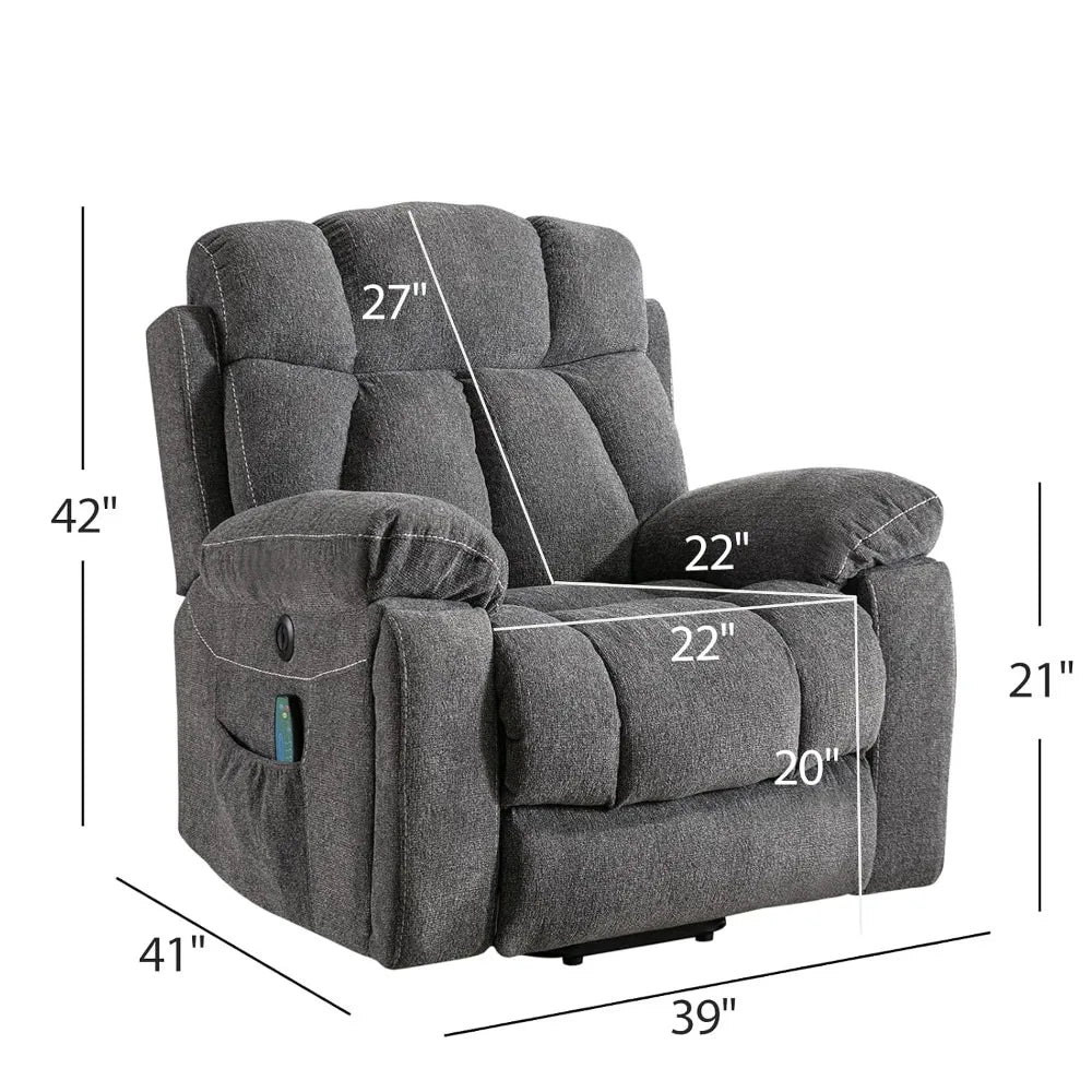 Large Power Lift Recliner Chairs with Massage and Heat for Elderly Big People,