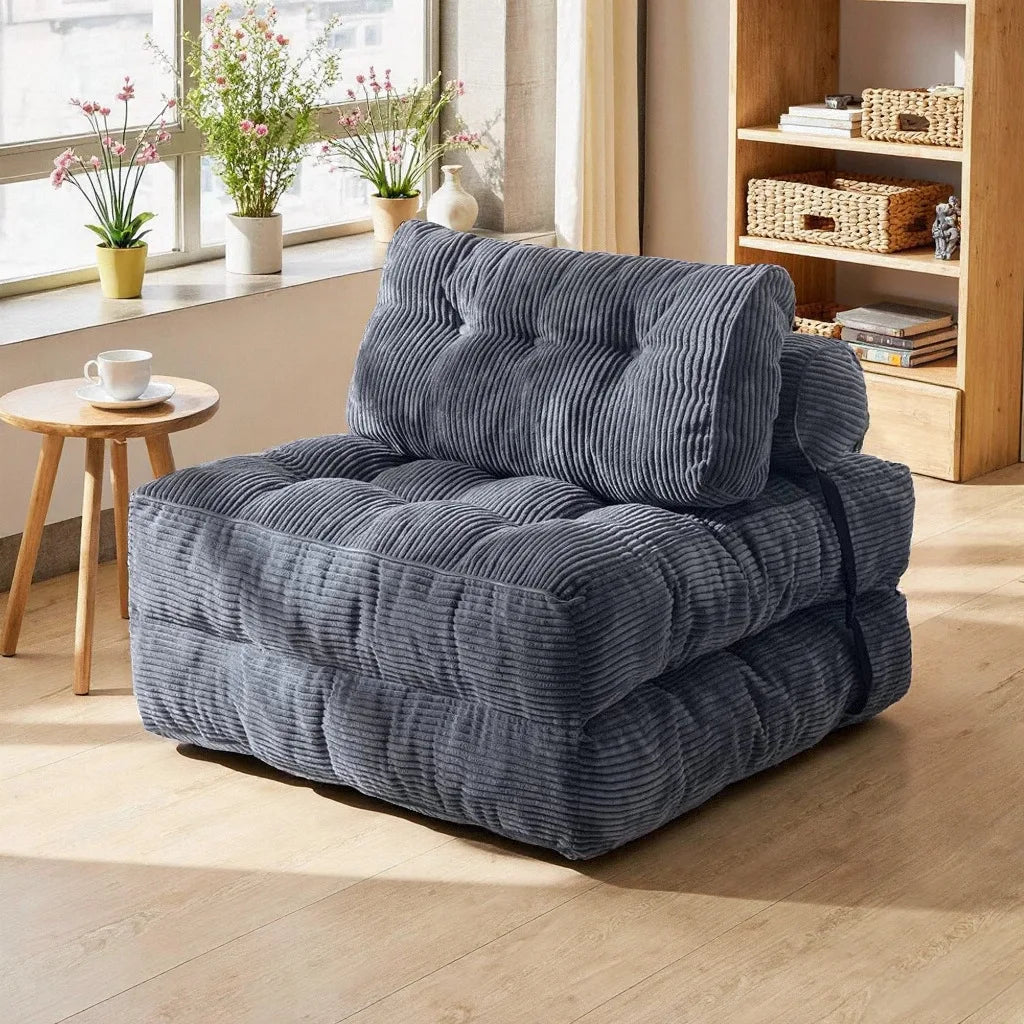 Folding Sofa Bed, Convertible Sleeper Chair with Pillow Foldable Mattress,