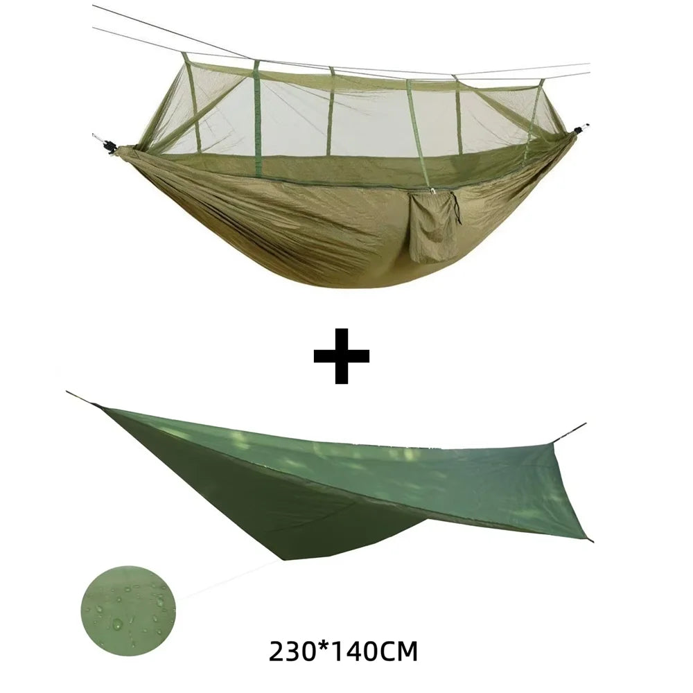 2 Person Parachute Fabric Hammock With Mosquito Net