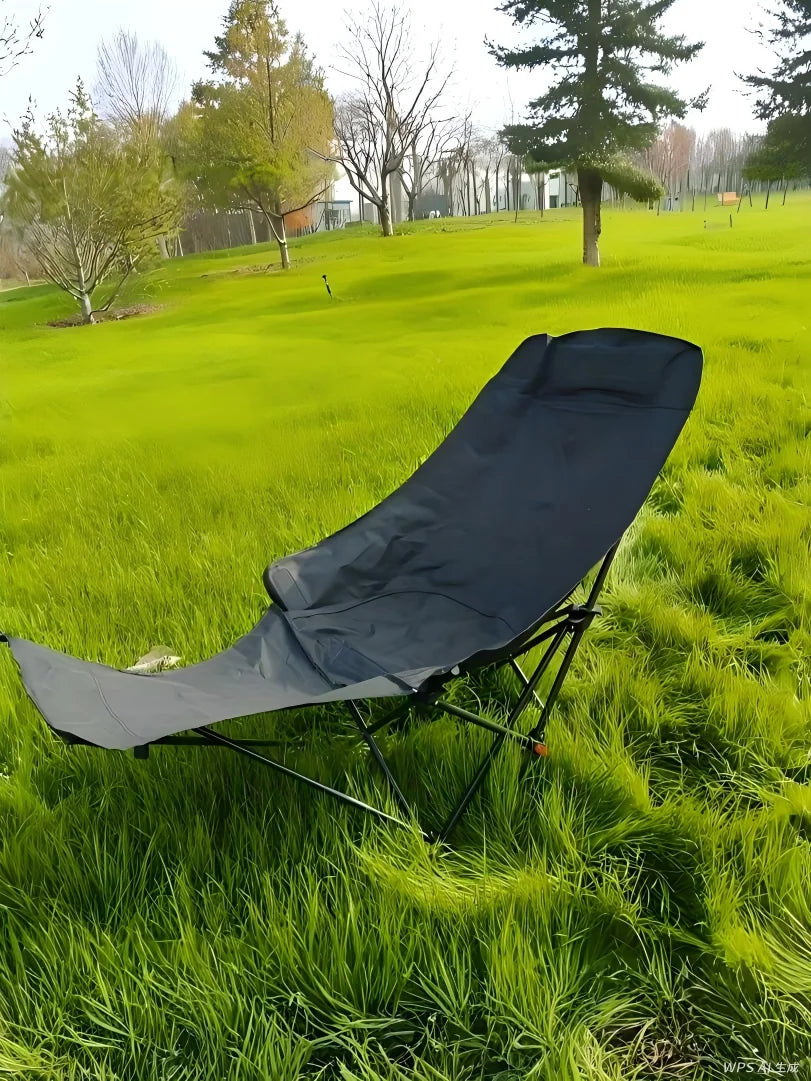 Heavy-Duty Foldable Beach Chair with Adjustable Height and Crossed Backrest