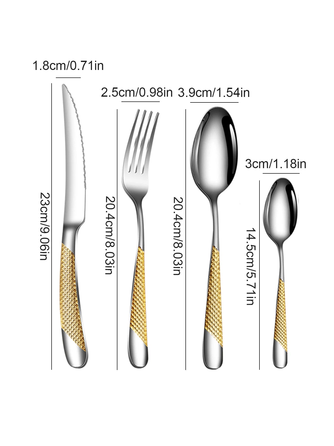 24pc Stainless steel tableware