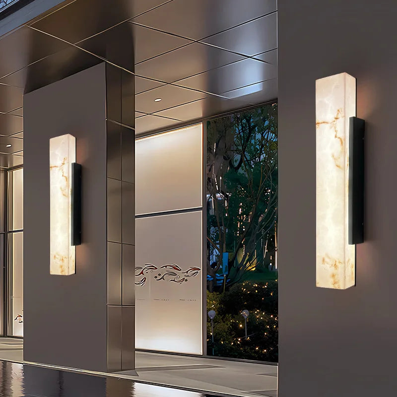 Modern Minimalist Outdoor Waterproof IP65 Lmitated Marble LED Wall Light