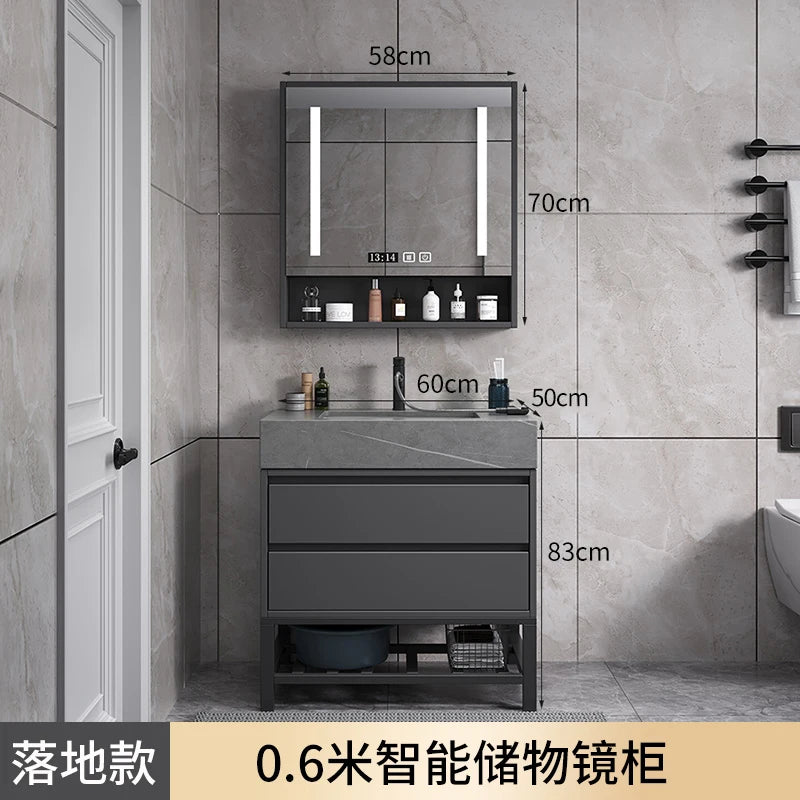Washbasin Floor Bathroom Cabinets, Vintage Drawer Light Toilet Bathroom Cabinets