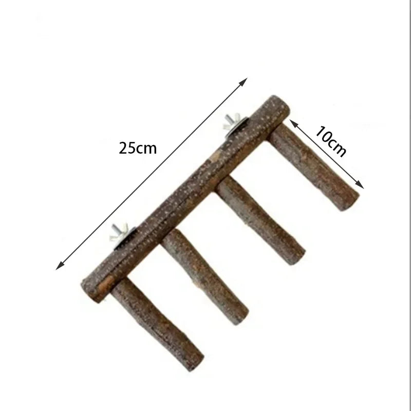 Natural Apple Wood Pet Parrot Raw Wood Fork Tree Branch Stand Rack