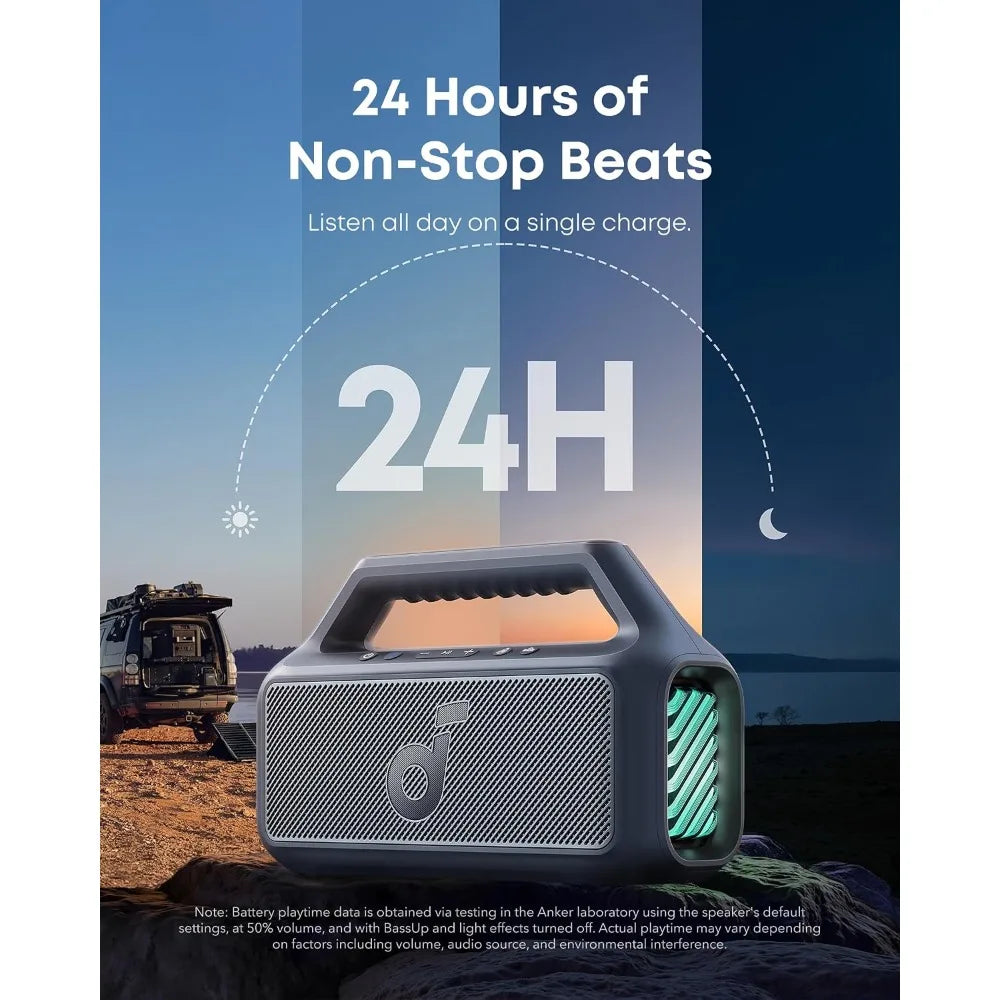 Outdoor Speaker, 80W with Subwoofer, with RGB Lights,