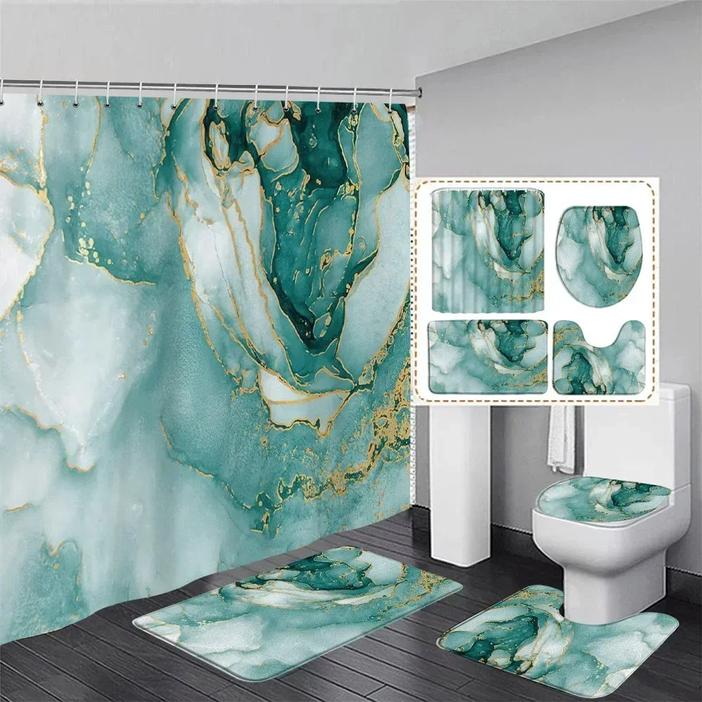 Abstract Art Bathroom Decor Door Rug Bath Mat Toilet Lid Cover