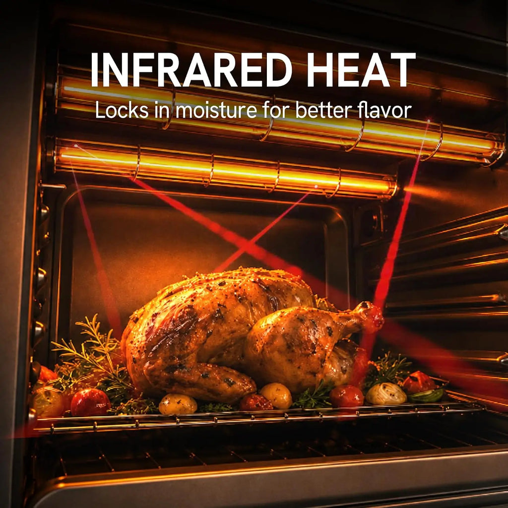 Infrared Heating 26.3 QT Air Fryer Toaster Oven, Large Countertop Convection Oven 10-in-1 Combo,