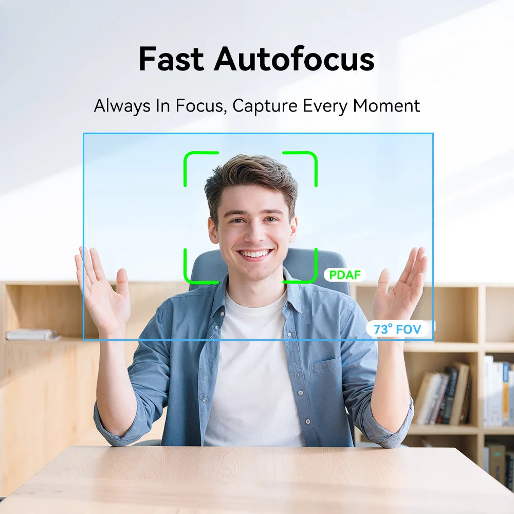 EMEET 4K/1080P Webcam for PC/Computer PDAF Auto Focus Video Camera With Dual Mics Web Camera Works for Zoom/Teams