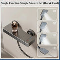 Grey Rainlfall Pressurized Bathroom Shower Set Wall Mounted Bathroom Shower Faucet Set Simple Single Function Shower System