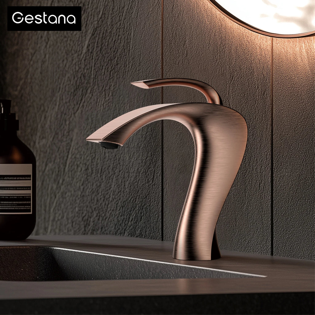 Luxury Modern Deck Mounted Brass Bathroom Vanity Faucet, 18 Variants