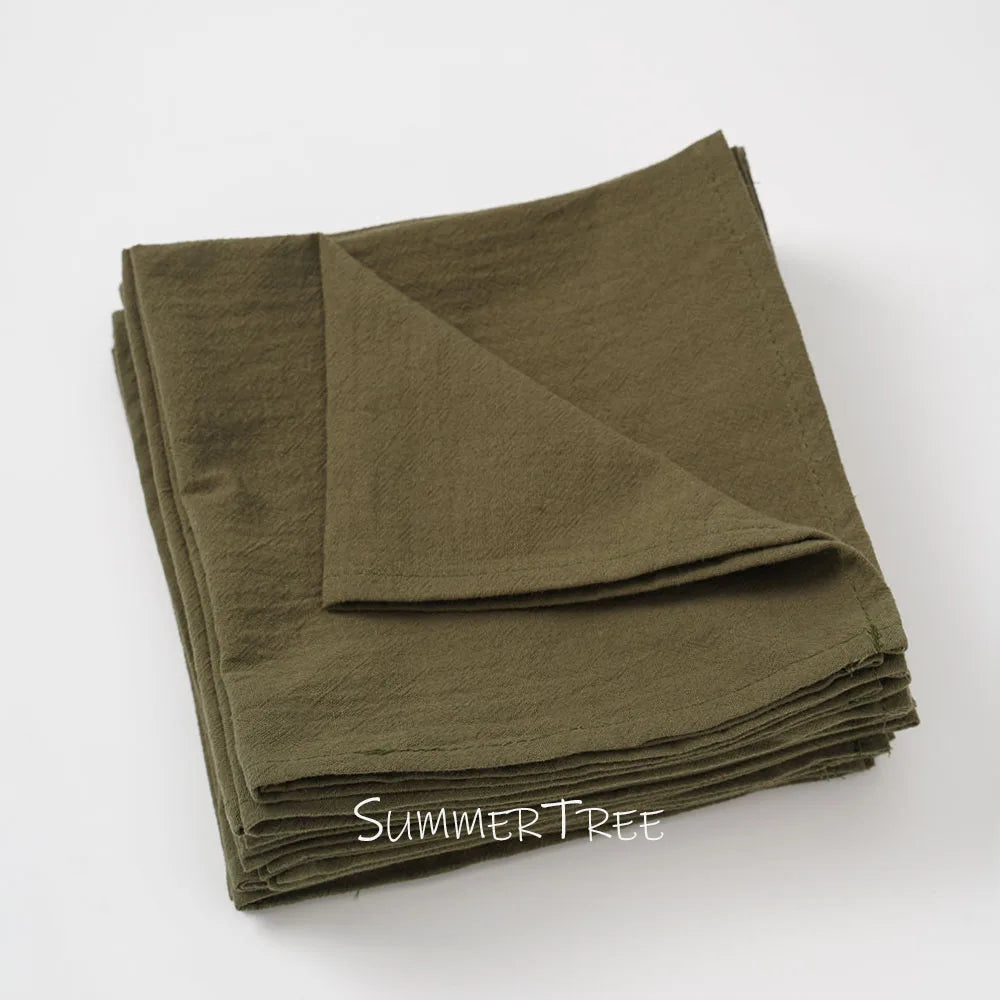 24 Pack 40cm X 40cm Cloth Napkins Washable Reusable Bulk Plain Cotton Napkin for Home Wedding Party Dining Table Decorations