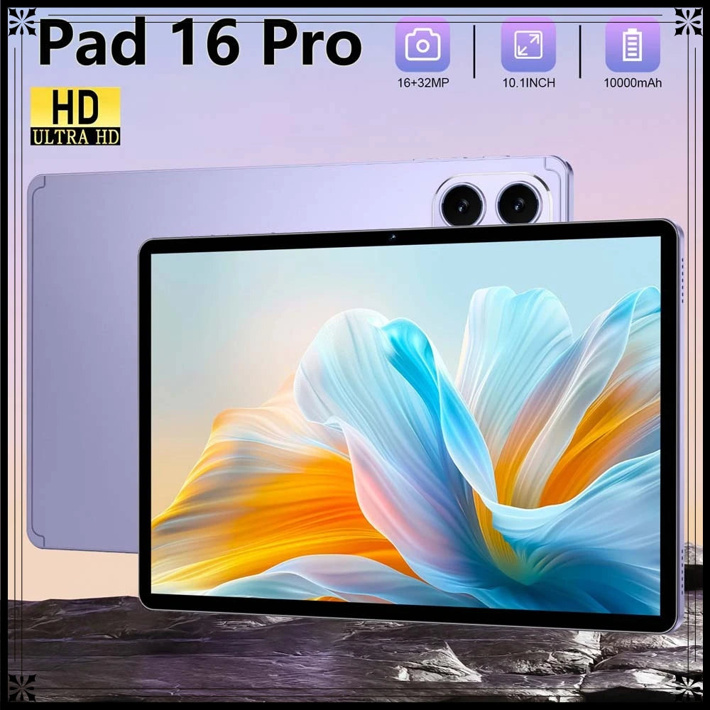 Original Pad 16 Pro Tablet PC 10.1 Inch 2026 Global Version Tab Android 15 22GB+2TB 5G Dual SIM WiFi GPS Children Kids Tablets