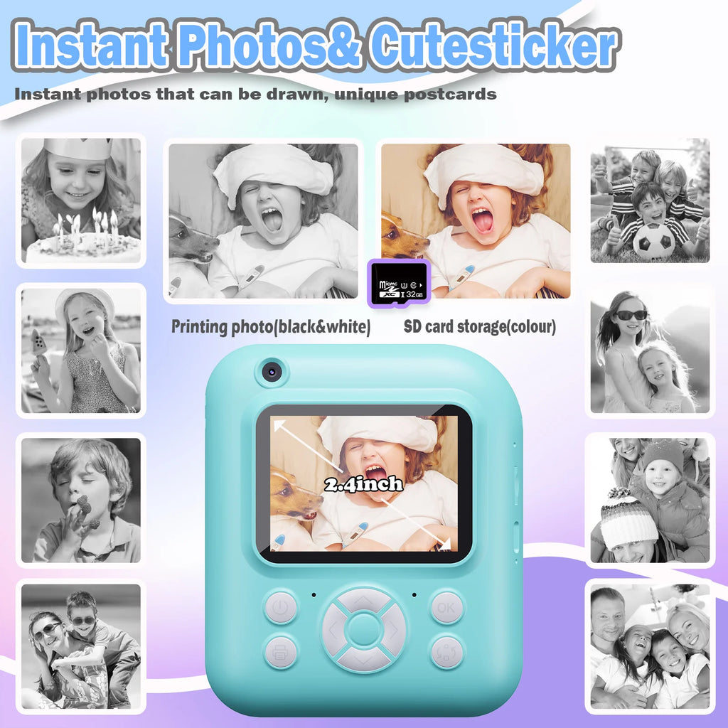 1080P HD Ditigal Camera 2.4 Inch Screen, Selfie Video Camera, USB Cable/Color Pen/Bag/ Included,