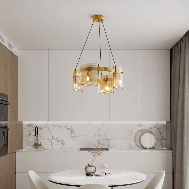 Modern Artistic Square Glass Pendant LED Lights