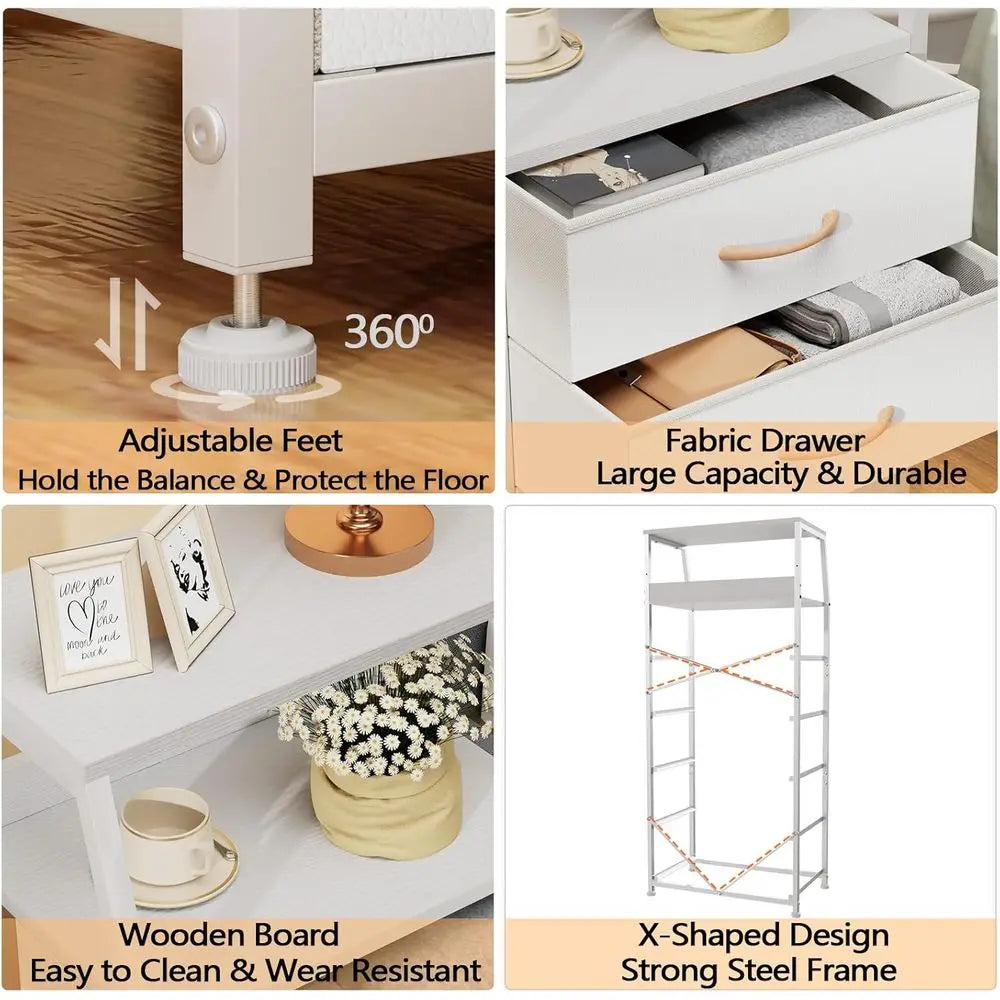 5-Tier Metal and Wood Storage Unit with Open Shelf