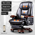 #i Chinese Boss Chair, Business leather CEO Office chair with massage pedal,