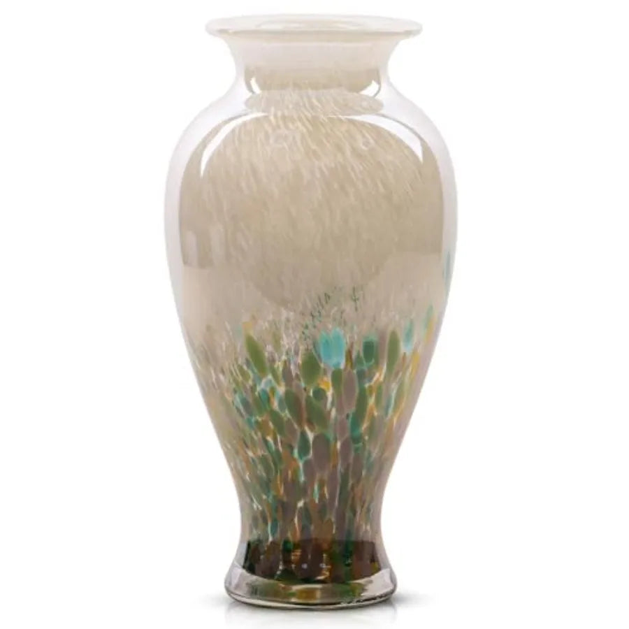 11.8" Tall and Glass Vase Beautiful Hand Blown Glass Vase Modern Art Home Decor, Wide Mouth Colorful Vases for Mantle Dining Ta