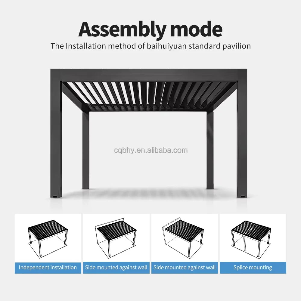 All Weather Outdoor Aluminum Gazebo Powder Coated Pergola