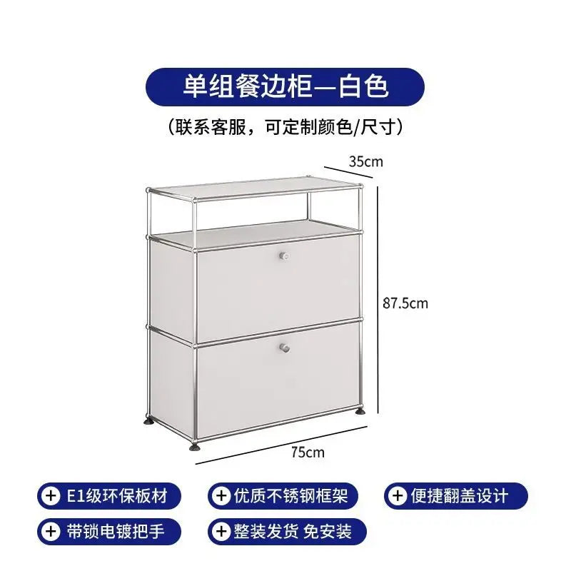 Modern Living Room Cabinet Modular Sideboard Storage Cabinets Combination TV Stand for Customizable Steel Frame Wood  Furniture
