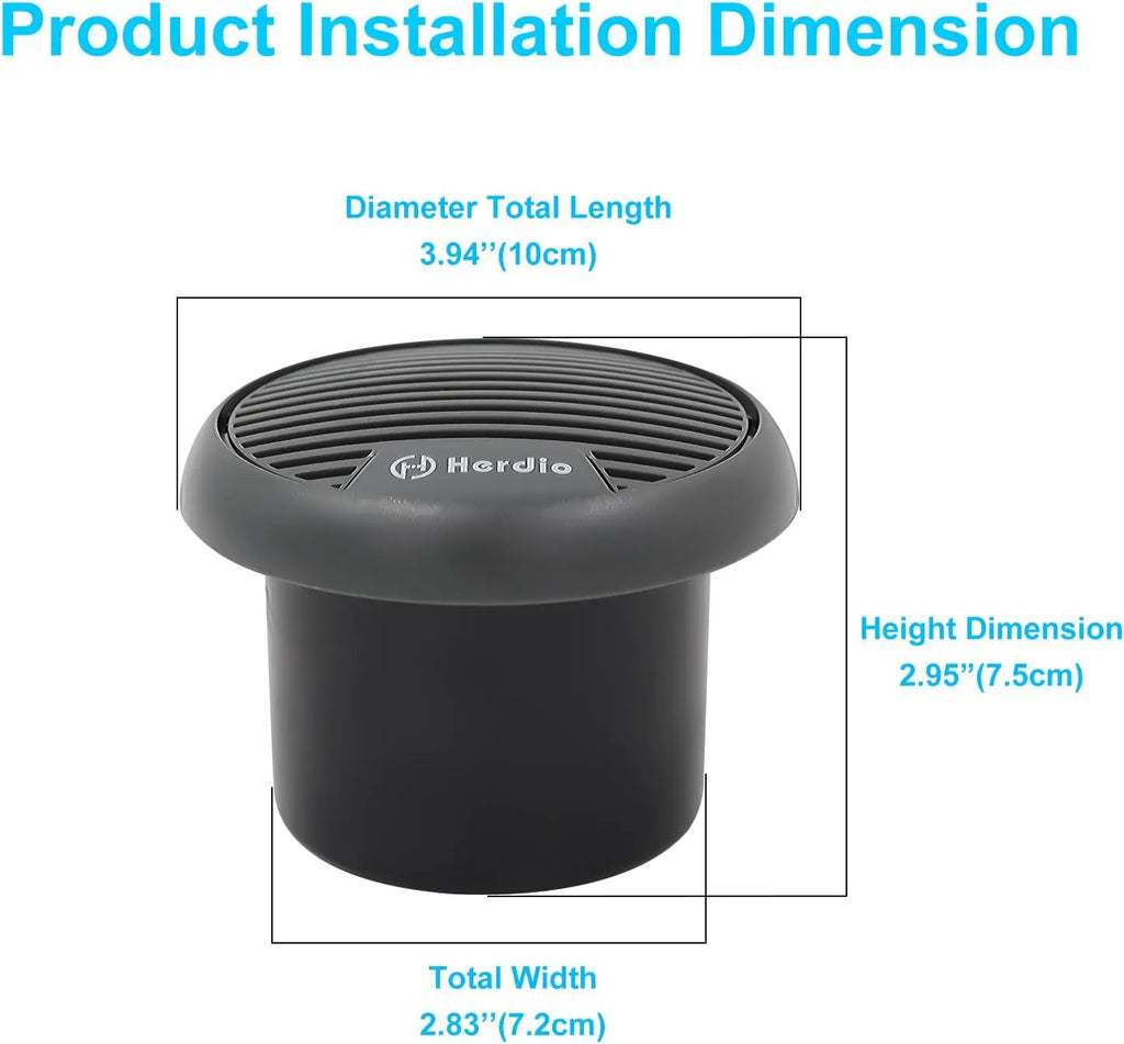Herdio 3'' 160W 2PCS Marine Boat Waterproof Speakers Motorcycle Bluetooth Speaker Audio Stereo System For ATV UTV Outdoor Boat