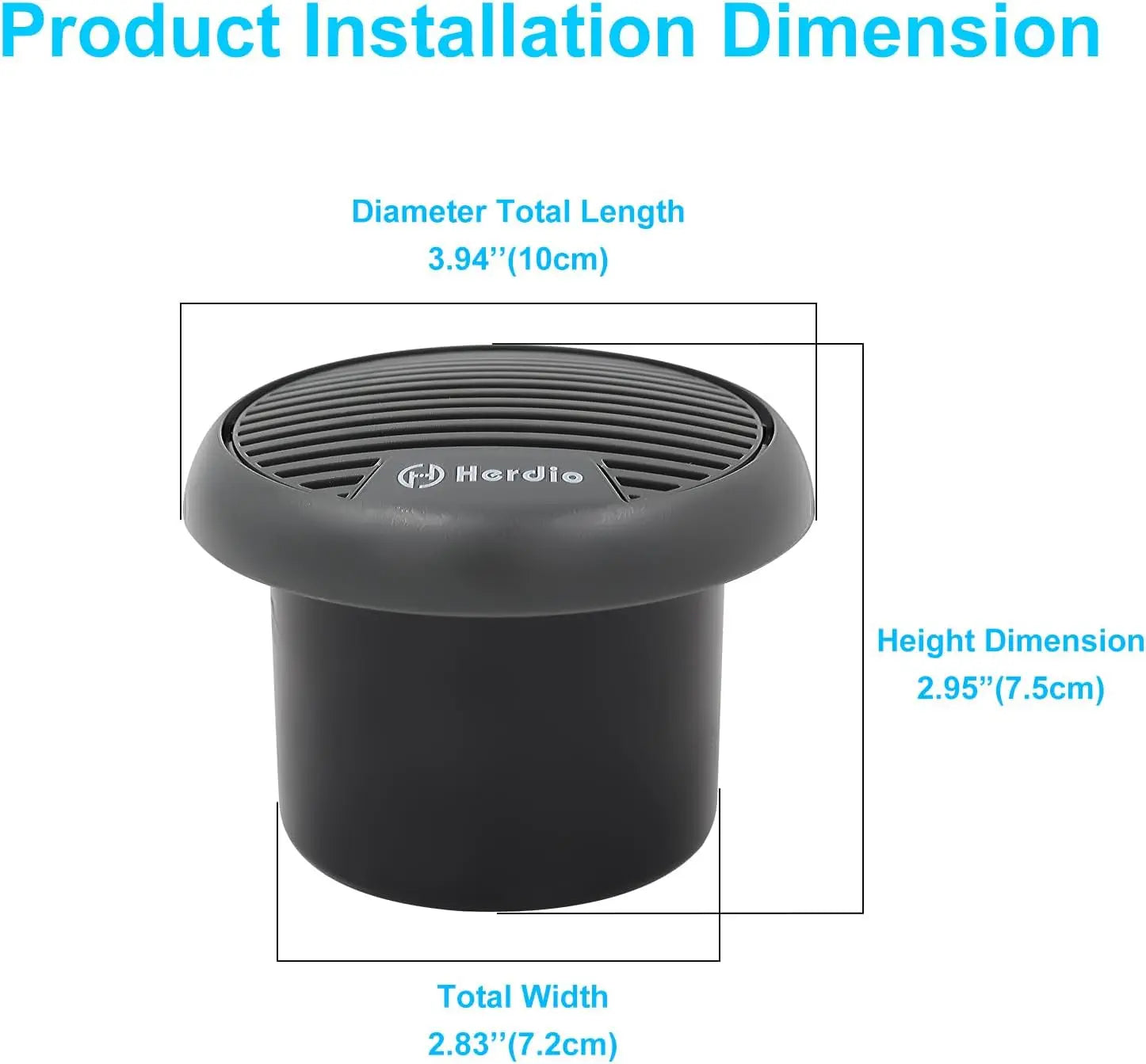 Herdio 3'' 160W 2PCS Marine Boat Waterproof Speakers Motorcycle Bluetooth Speaker Audio Stereo System For ATV UTV Outdoor Boat