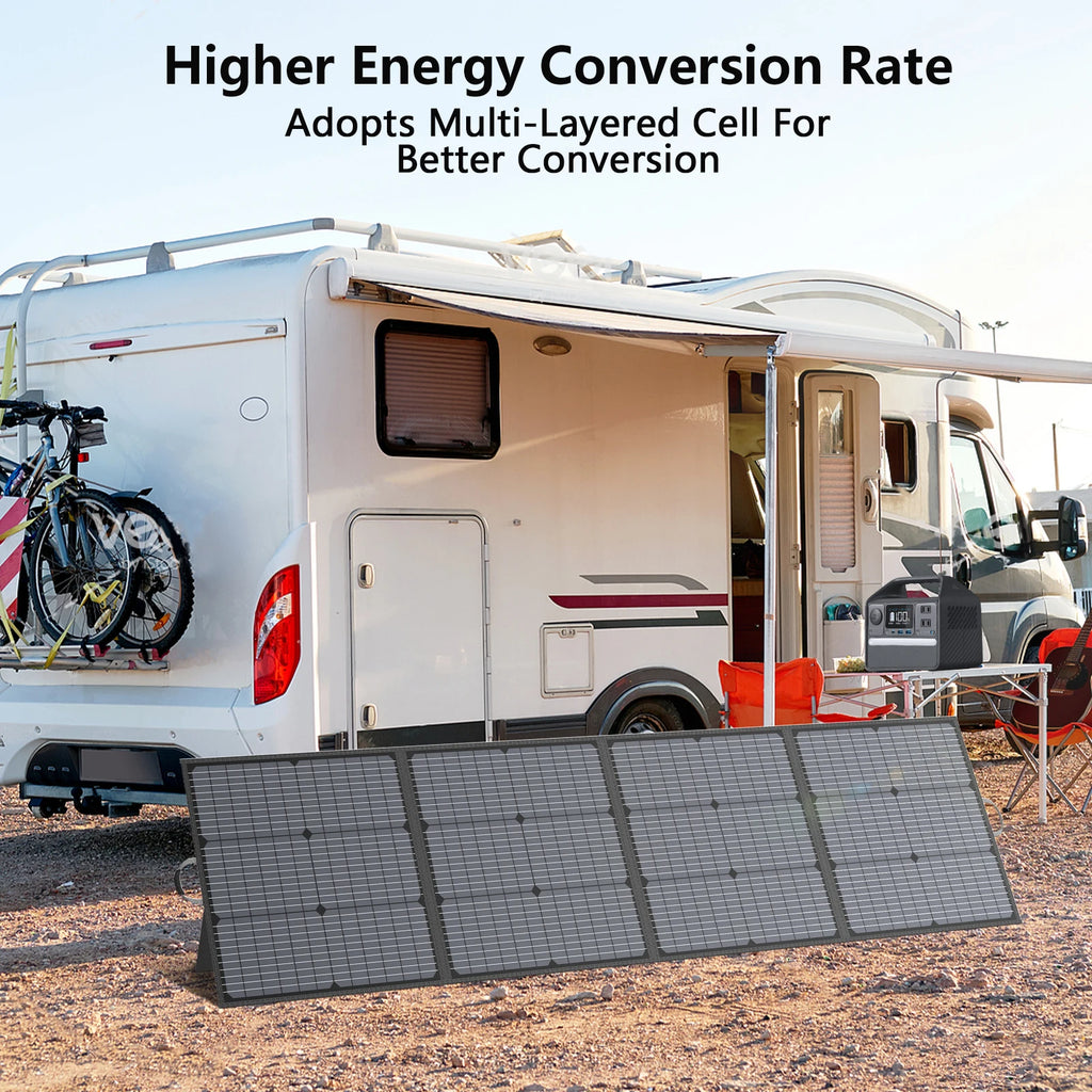 MHPOWOS 220W 40V Portable Solar Panel Waterproof Foldable Solar Panel Power Backup Solar Charger for Power Station RV Camping
