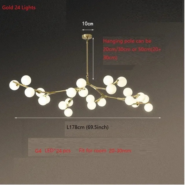 Nordic New Molecular Glass Ball Chandelier