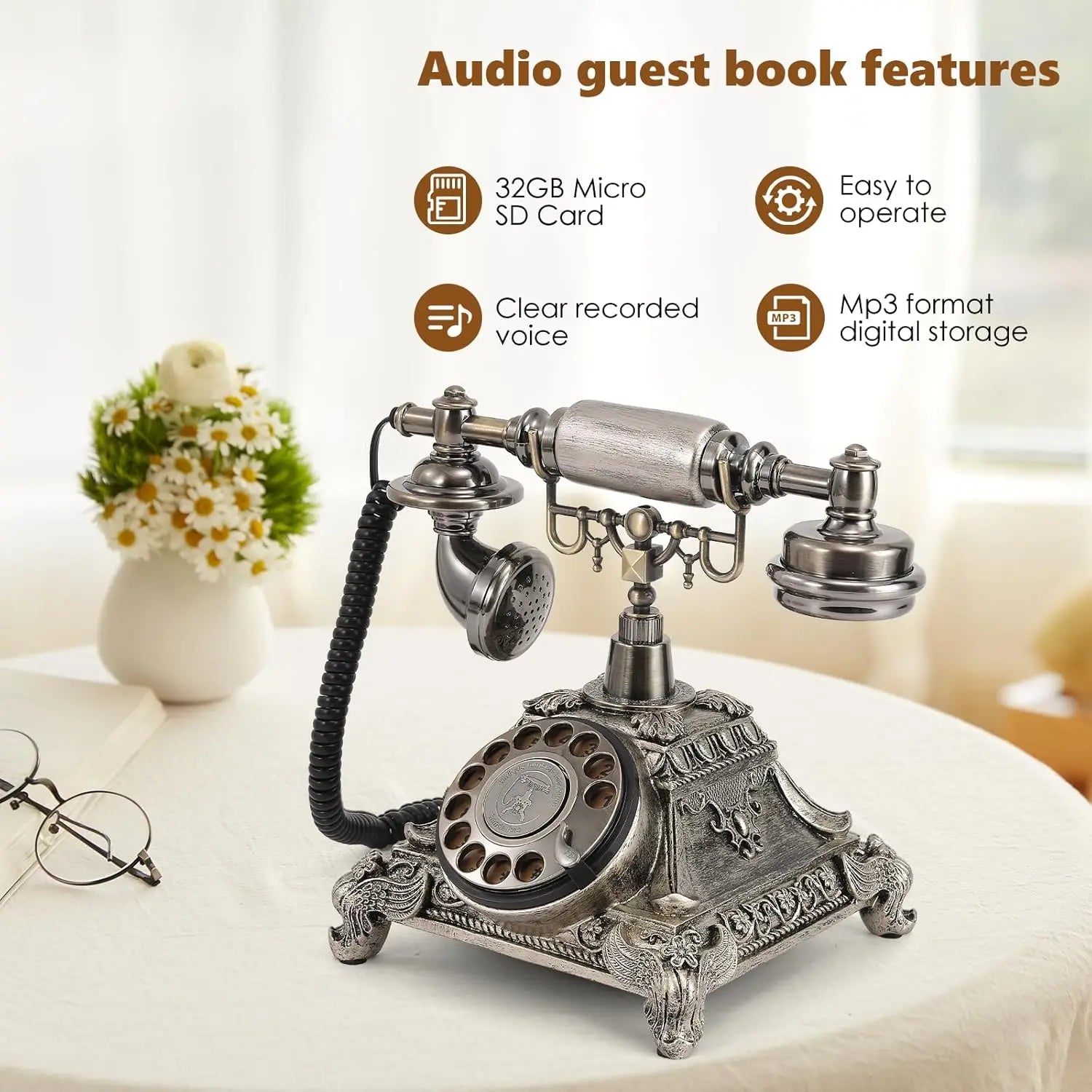 Antique Audio Guest Book Wedding Phone Message Recording Vintage Audio Message Book Vintage Message Book Confession Voicemail