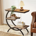Tribesigns C-Shaped End Table, Industrial 3-Tier Small Table