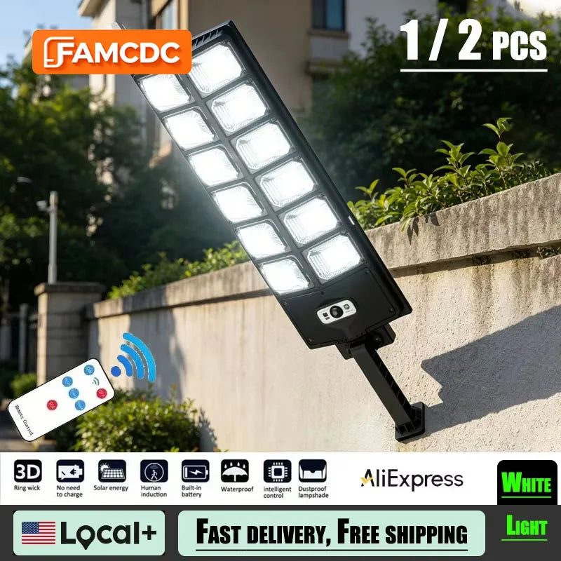 504 LED Super Bright Solar Wall Light Motion Sensor 3 Modes Waterproof Human Induction Outdoor Lamp for Garage Patio Yard Garden