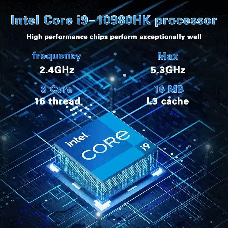 New 15.6" Portable Laptop, Intel Core I9-10980HK 32GB RAM 2TB SSD Windows 11 5000mAh Fingerprint Office Gaming Notebook PC