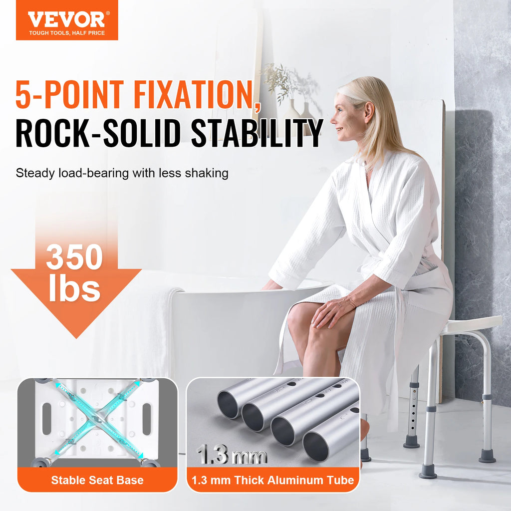 SucceBuy Shower Stool with Built-in Handles