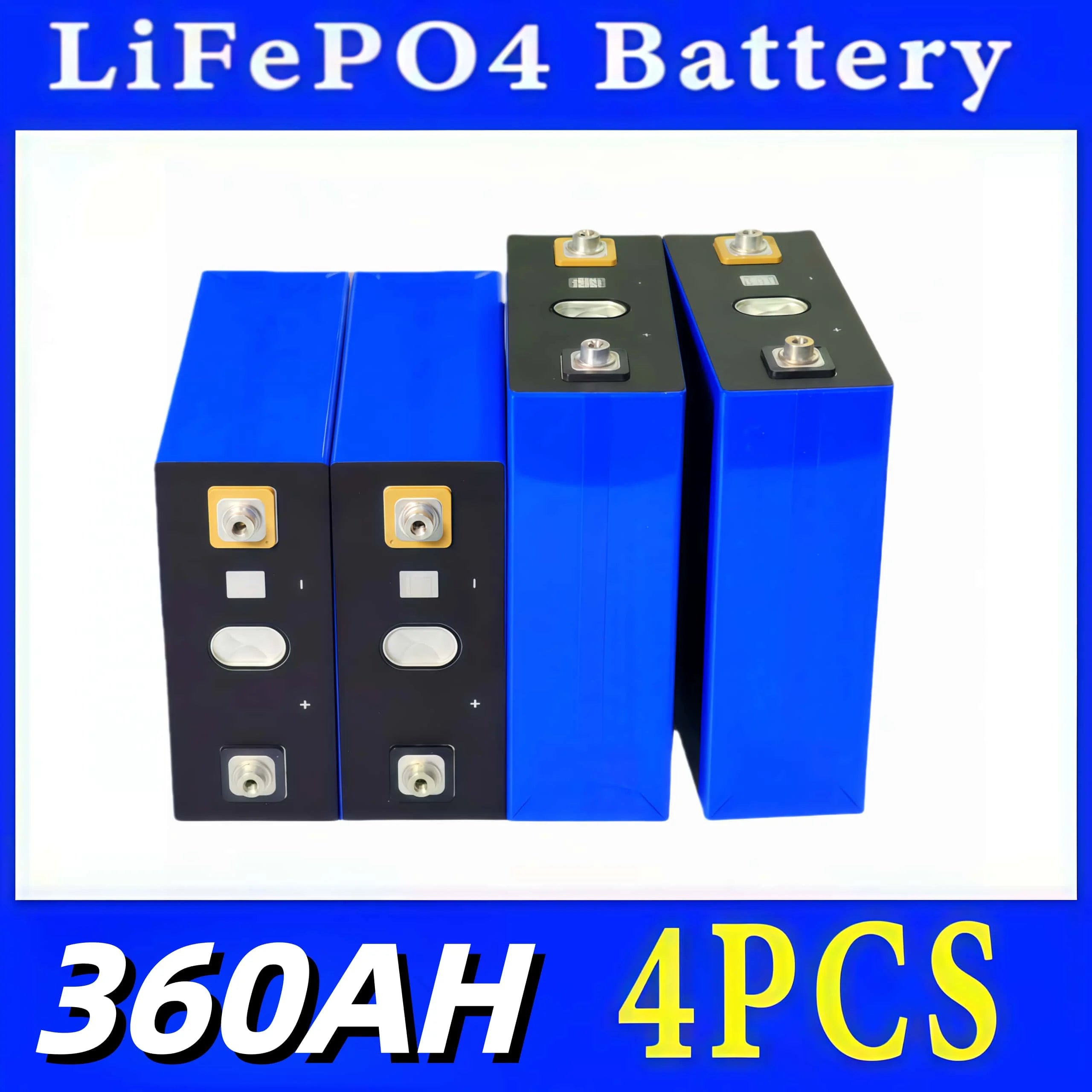 Lifepo4 Battery 3.2V 360AH 340AH 320AH 280AH 100AH for DIY Car Marine Solar Energy Storage 12V 24V 48V Grade A EU US Tax-Free