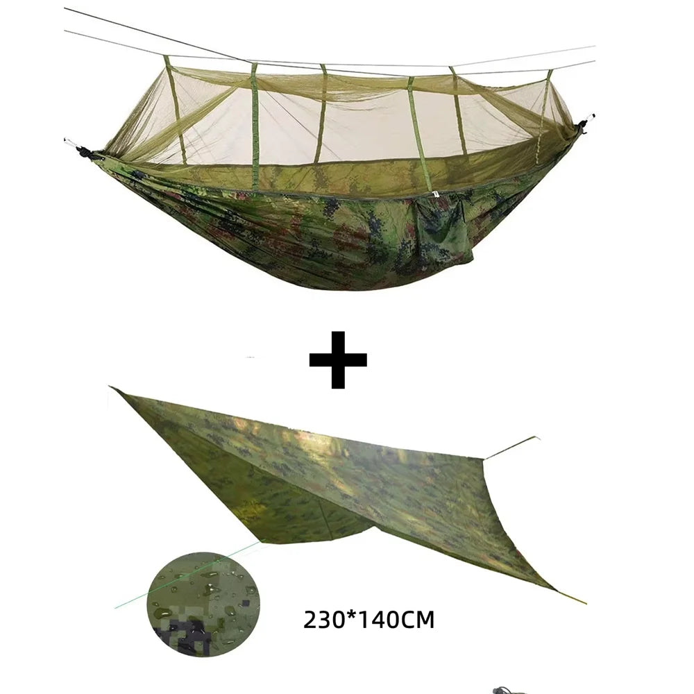 2 Person Parachute Fabric Hammock With Mosquito Net