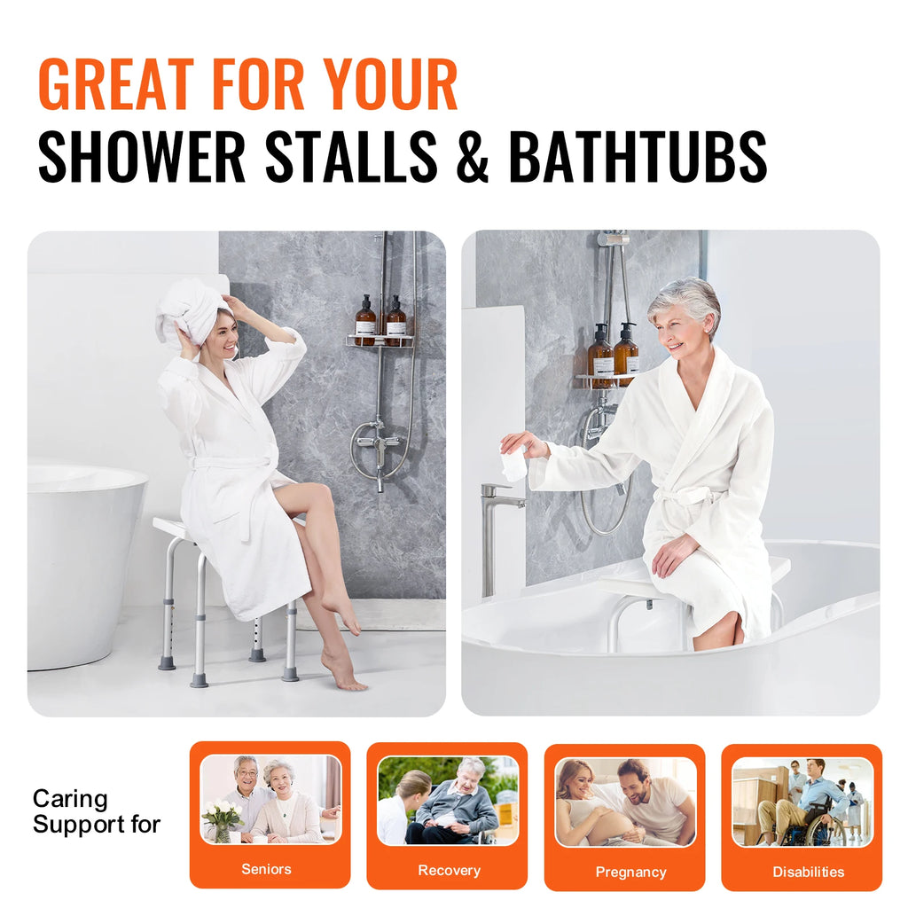 SucceBuy Shower Stool with Built-in Handles