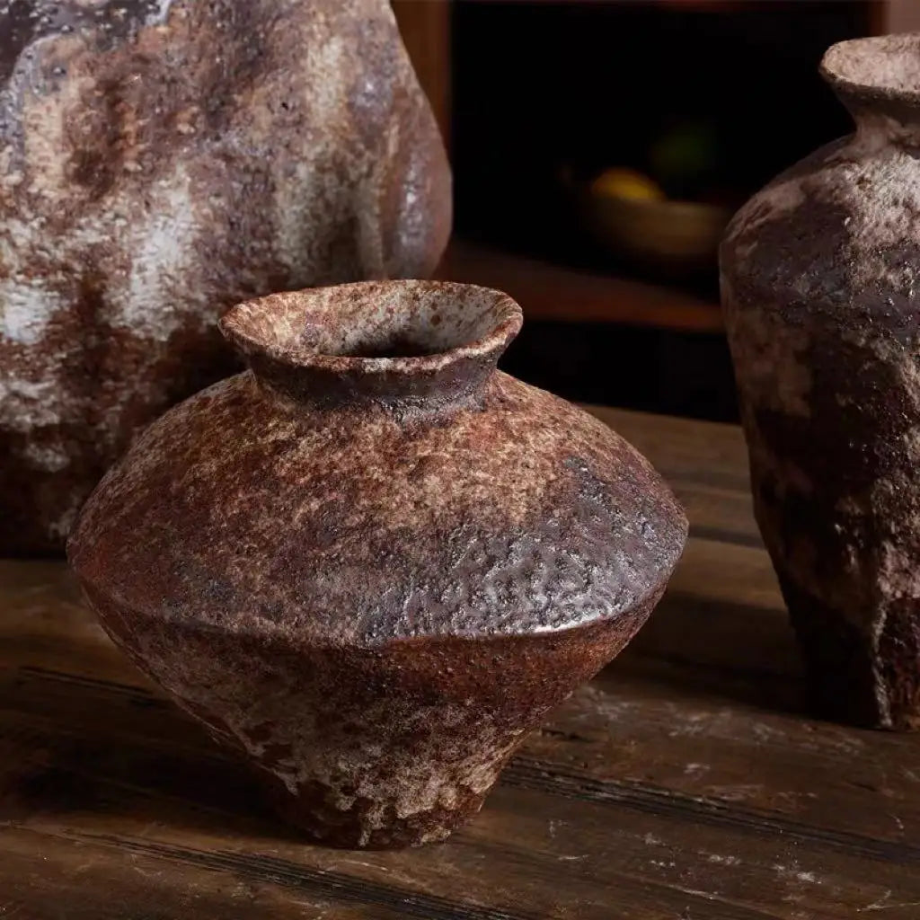 Pottery Pot Vase Retro Zen Tea Room Dining Table Ornaments