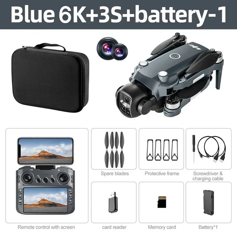 Lenovo V988 Drone Professional Foldable Drone 8K Dual HD Camera 5G WIFI FPV Quadcopter With Large Screen RC Remote Control