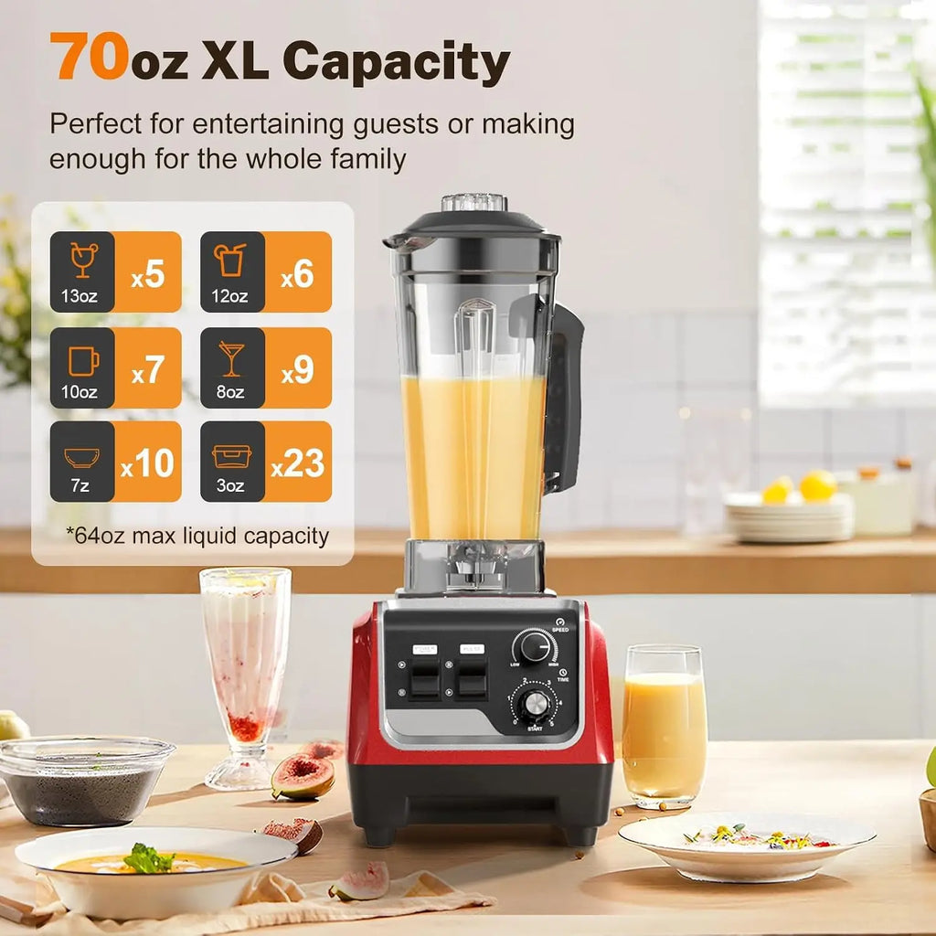 1800W Blender for Smoothies, with 70 Oz BPA-Free Pitcher and 20 oz To-Go Cup,