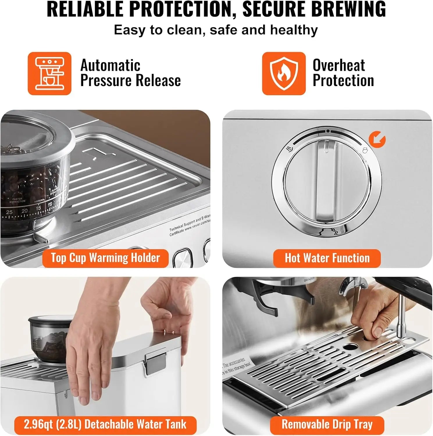 Espresso Machine Built-in Grinder,