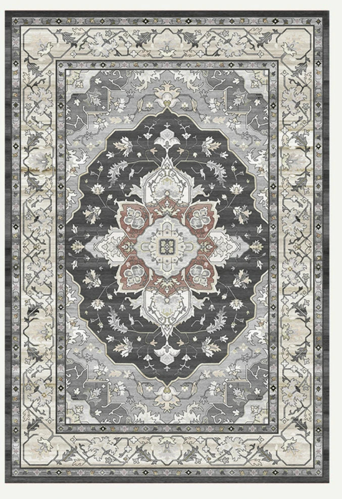 Red Turkish Vintage Design Carpet for Living Room Bedroom Floor Rug Boho Washable Themed Decor Floor Mat Kitchen table floor mat