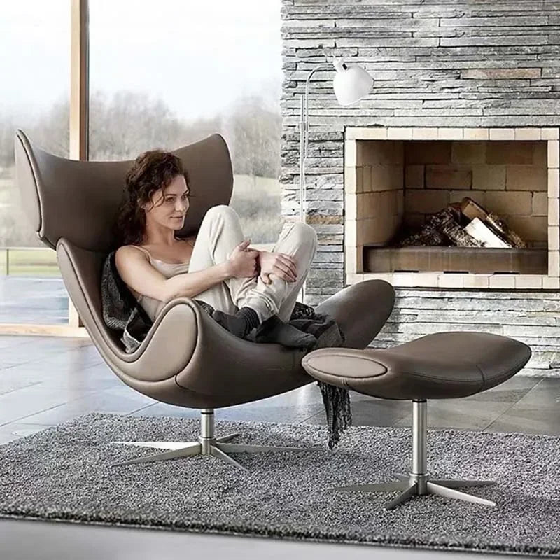Comfortable Ergonomic Modern Leather Nordic Sofa Chairs