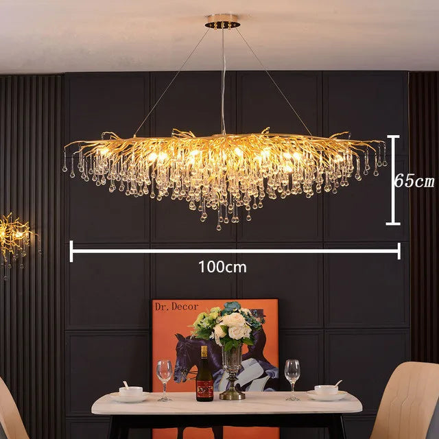 Nordic Luxury Gold LED Crystal Chandelier