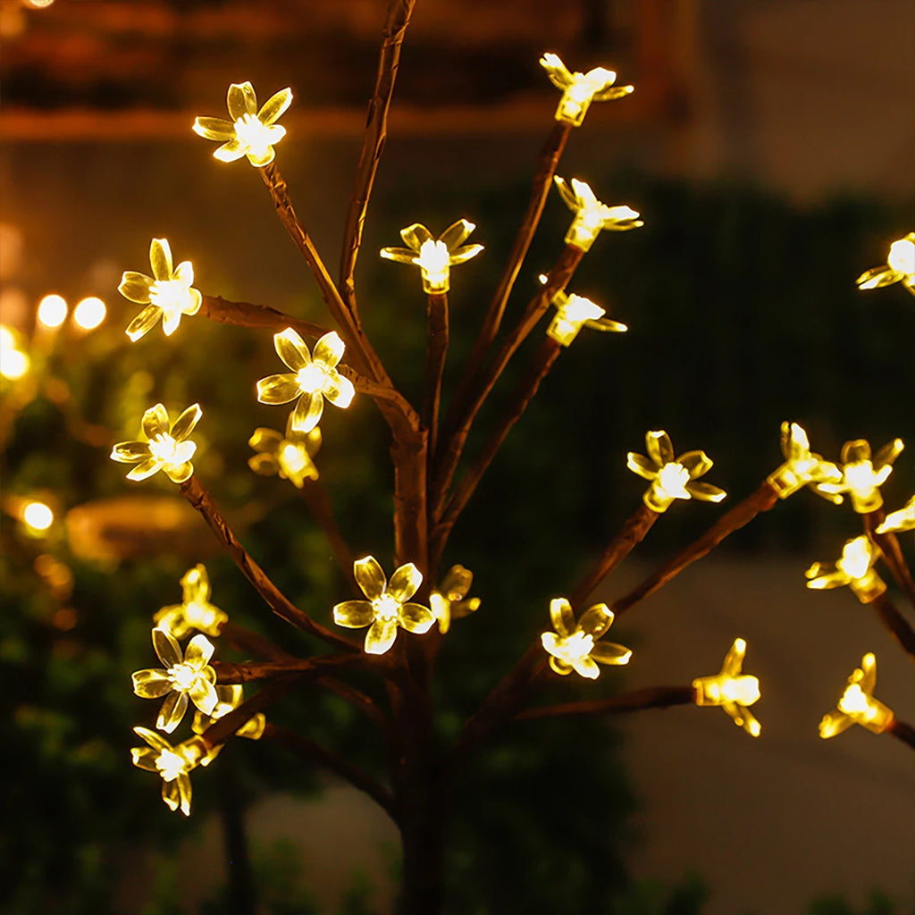 Solar powered tree branch cherry blossom lamp,