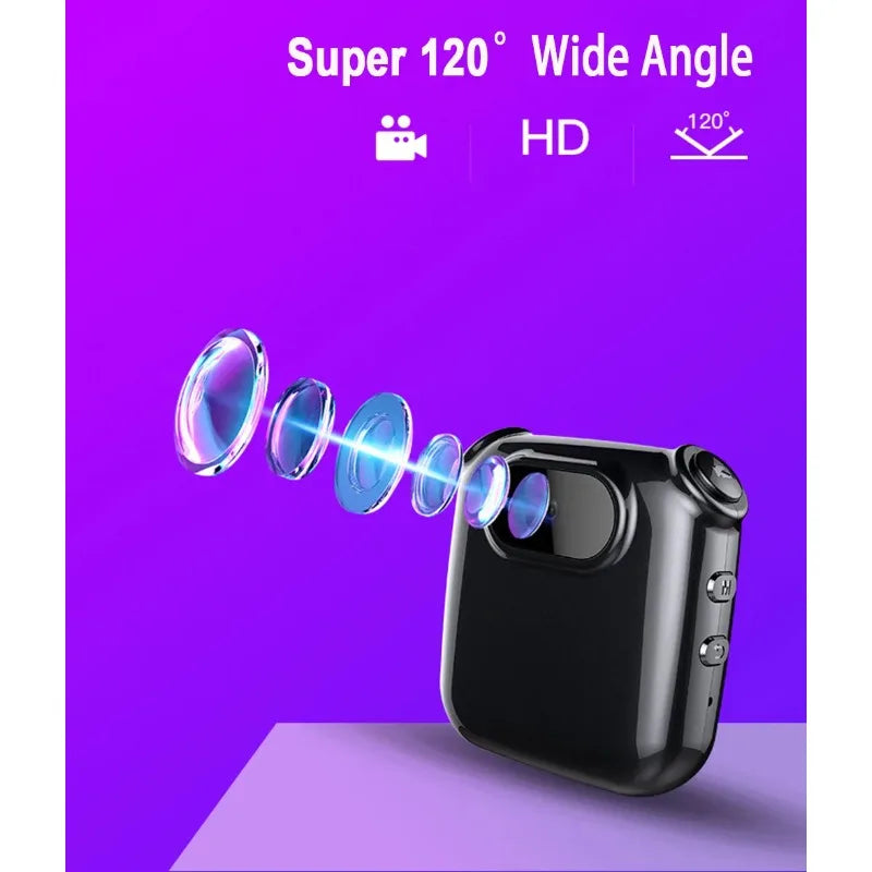 Mini 1080P Clip Necklace Camera, Portable Cam Display Screen, Audio, Video, Voice, Photo Camcorder