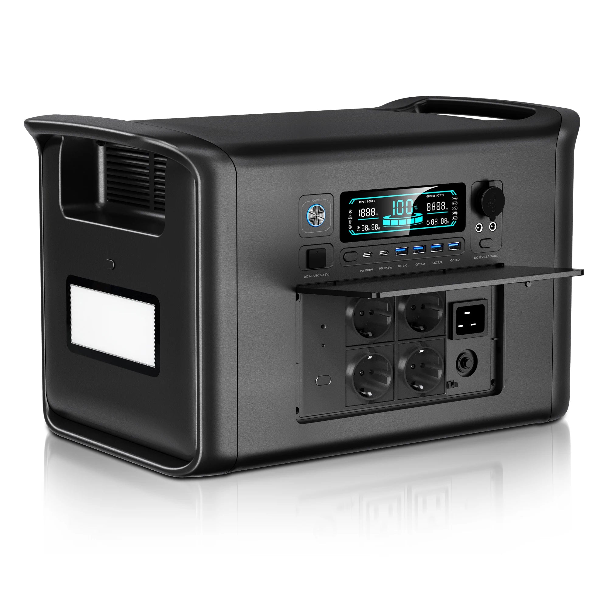 Camping Portable Power Station Solar Generator 1000W 2000W Lifepo4 Battery 220V AC Outlets Power Flexible Solar Panel Equipment
