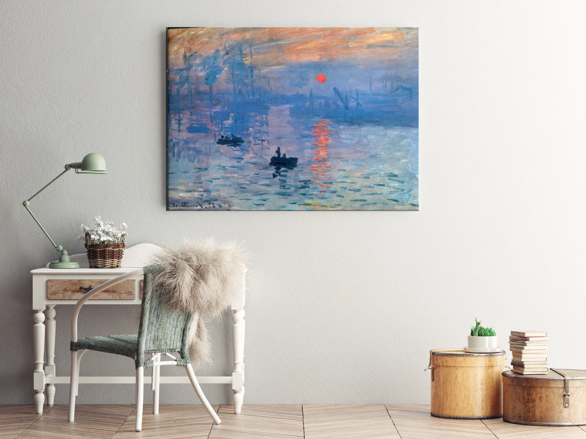 100% Handmade High Quality Famous Impressionism Oil Painting Reproduction on Linen Canvas,Impression Sunrise by Claude Monet 030